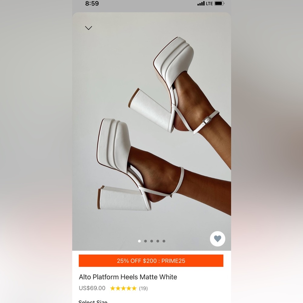 Princess Polly White Platform Heels